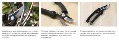 Senkichi Pruning Shears 180mm/7.1", Shock-Absorbing Grip - Japanese Pruner - size: 180mm (7.1")
