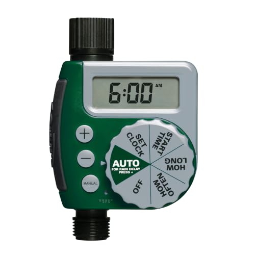 Orbit Programmable Digital Hose Watering Timer - 1 Outlet - Battery Powered - with LCD Screen - Built-in Rain Delay - Water-Resistant - 62061 - size: 1 Outlet