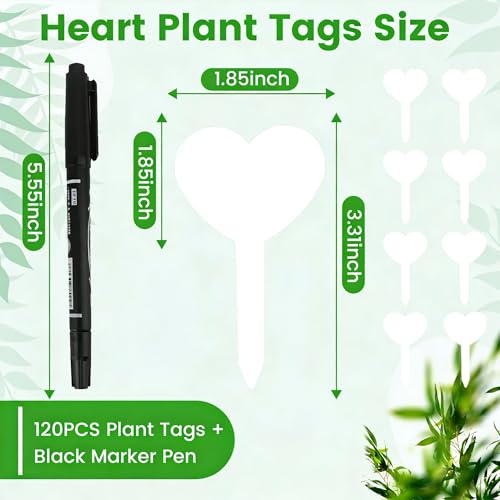 White Platic Plant Markers Plant Tags with Black Pen - color: White