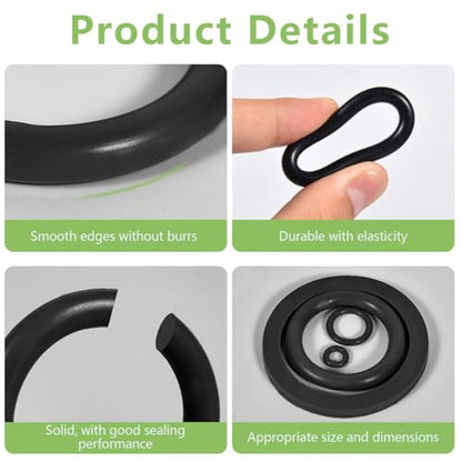 20Pcs Sprayer Seal Rings Kit - NBR Rubber O-Rings & Gaskets Replacement for Most 1 Gallon (3L), 1.3 Gallon (5L), 2 Gallon (8L) Garden Pressurized Hand Sprayers - Durable Pump Repair Parts - color: black -2 pack