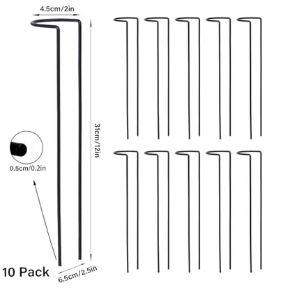 10Pcs Monstera Plant Support - 12" Durable Iron U-Shaped Trellis Stakes - color: Black, size: 12 Inch H