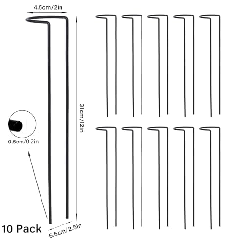 10Pcs Monstera Plant Support - 12" Durable Iron U-Shaped Trellis Stakes - color: Black, size: 12 Inch H