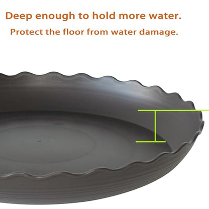 6 Pack Plant Saucer 8 inch, Heavy Duty Plastic Plant Water Tray, Planter Saucers, Flower Pot Tray Water Trays for Plant Pots (Brown) - color: Brown, size: 8" (6 pack)