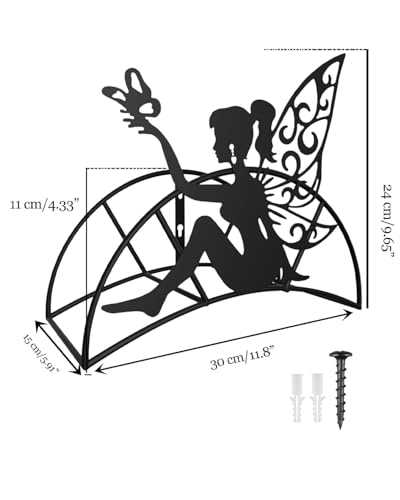 FlowerFairy Hose Hanger Wall Mount HeavyDuty 125'5/8"﻿Garden Hose Holder - color: Flower Fairy Girls