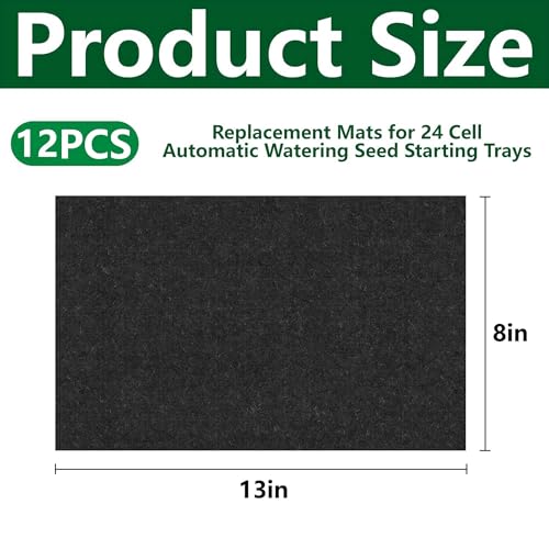 EBaokuup 12 Pcs 24-Cell Replacement Capillary Mats-13 x 8.3 Inches Self Watering Seed Starting Mat-Capillary Mats for Indoor Gardening Greenhouse Plant Seed Starting - color: 24cell-12pcs