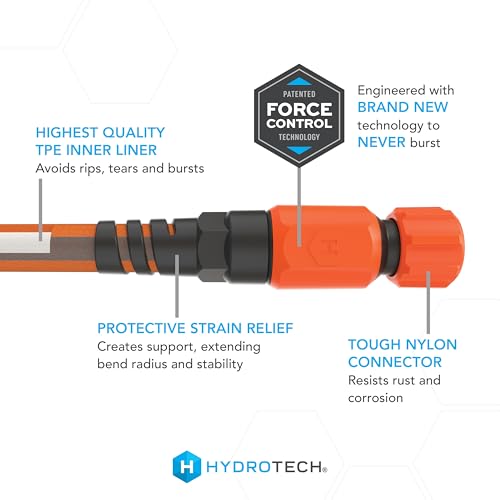 HydroTech FLATJACKET Lightweight Garden Hose 5/8 in x 75 ft, Orange - size: 75 Feet
