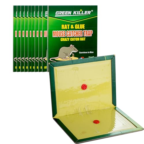 10-Pack Large Mouse Glue Traps with Enhanced Stickiness, Rat Snake Sticky Pad Board for House Indoor Outdoor, Easy to Set, Extra Large