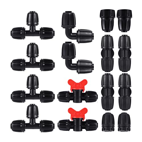 16 Pcs 1/2 inch Tubing Irrigation Fittings Kit,Anti-Drip Connectors - size: 1/2 inch Irrigation Fittings kit