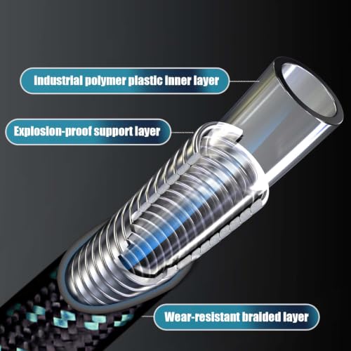 Garden Hose 25FT Lightweight Kink-Free Thick Grip Outdoor (Blue+Black) - color: Blue