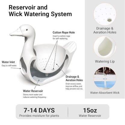 Goose Hanging Planter, Self-Watering Pot for Porch Decor