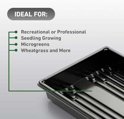 10x20 Inch Black Plastic 5 Pack Plant Propagation Tray - No Holes - color: Black, size: 5-Pack