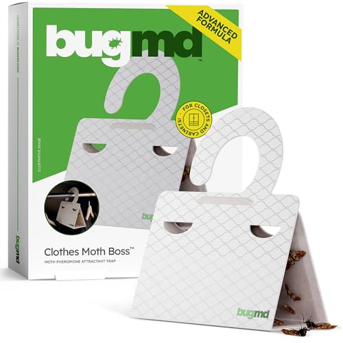 BugMD Clothes & Pantry Moth Traps with Sticky Glue - color: White, size: 1 Pack - 6 Traps