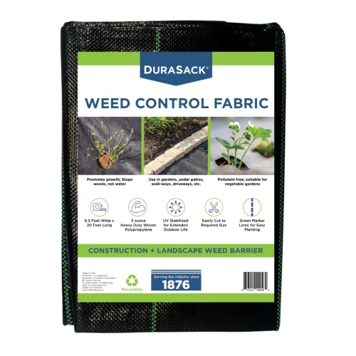 DURASACK Underlayment Landscape Fabric, Heavy Duty UV-Stabilized Woven Polypropylene, for Garden Ground Cover, Patio/Playset Landscape Fabric, 130 Square feet, Black (SH-6520RET)