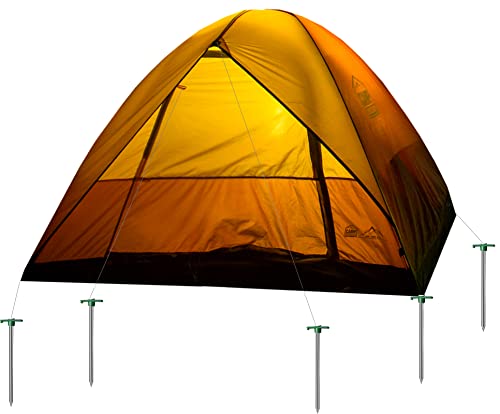 Cheardia 20 Pack Tent Stakes Heavy Duty, 9.75 Inch Yard Stakes Non-Rust Metal Tent Pegs Ground Stakes Tent Spikes for Camping Patio, Garden, Canopies, Grassland, Outdoor,Green - color: Green 20pcs