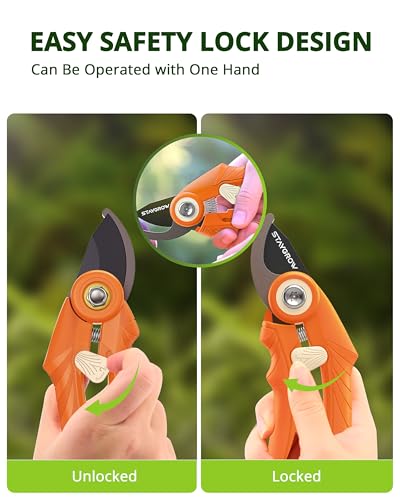 Garden Shears 6.9" Pruning Shears for Gardening Orange - size: 6.9 Inch Bypass Orange