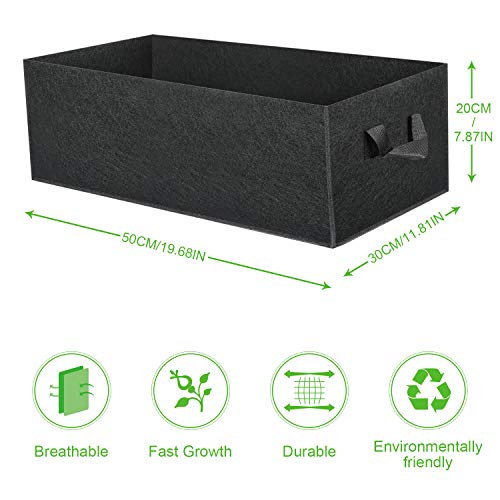 ANGELIOX 3 Pack 8 Gallon Grow Bags, 300G Thickened Nonwoven Fabric Garden Bed,30L Square Flower Planter Pots Containers with Handles for Potato Onion Carrot Taro Radish, Fruit,Flowers(50x30x20cm) - size: 50*30*20