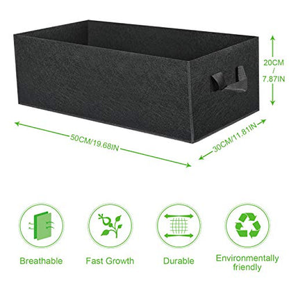 ANGELIOX 3 Pack 8 Gallon Grow Bags, 300G Thickened Nonwoven Fabric Garden Bed,30L Square Flower Planter Pots Containers with Handles for Potato Onion Carrot Taro Radish, Fruit,Flowers(50x30x20cm) - size: 50*30*20