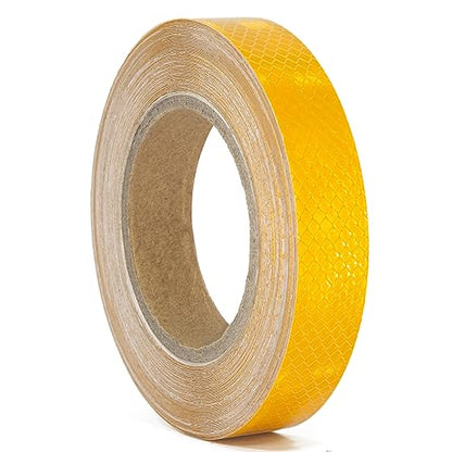 Reflective Tape, Waterproof Self Adhesive Dot Safety Reflector - color: Yellow, size: 1 Inch x 115 Feet