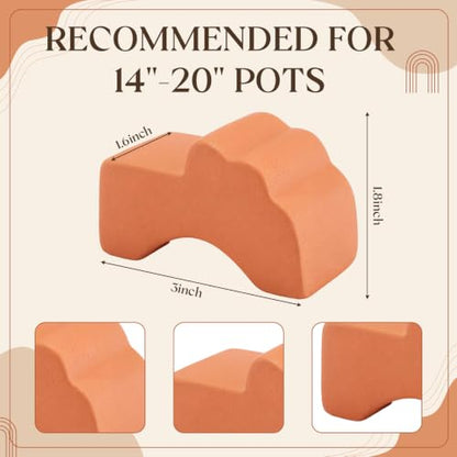 LemonRoad 12 Set Terra Cotta Cement Pot Feet for Outdoor Planters, Bridge - style: Bridge