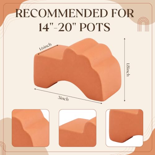 LemonRoad 12 Set Terra Cotta Cement Pot Feet for Outdoor Planters, Bridge - style: Bridge