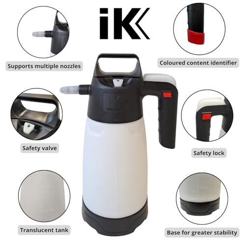 IK Multi Pro 2 360º – Acid-Resistant Pump Sprayer – 360º Spray System – Translucent Tank – Wide Filling Mouth – Safety Valve – 50 oZ Pressure Sprayer