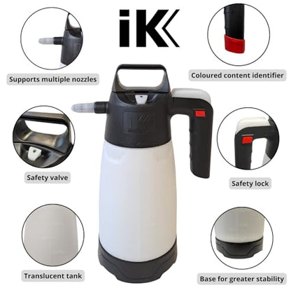 IK Multi Pro 2 360º – Acid-Resistant Pump Sprayer – 360º Spray System – Translucent Tank – Wide Filling Mouth – Safety Valve – 50 oZ Pressure Sprayer