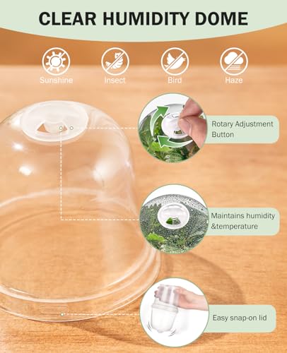 homenote 3 Inch Nursery Pots with Humidity Domes for Seed Starting (30 Pcs) - color: Transparency-with Lid, size: 3 Inch-30 Pack