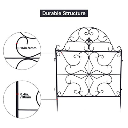 3ft(H) x10ft(L) Decorative Garden Fence Border, 5 Pack Outdoor Rustproof Metal Wire Tall Animal Barrier Fence No Dig for Dogs Rabbit Squirrel, 32inches - size: 32IN(H)x10FT(L) 5Pack