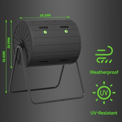 Compost Bin 45 Gallon Outdoor, Black