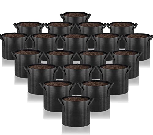 Gardenera Aeration Planters - 20-Pack 1 Gallon Fabric Grow Bags with Handles, Ideal for Seed Starting and Transplanting - color: 20-pack, size: 1 Gallon