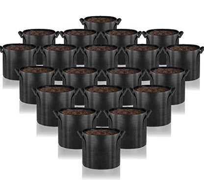 Gardenera Aeration Planters - 20-Pack 1 Gallon Fabric Grow Bags with Handles, Ideal for Seed Starting and Transplanting - color: 20-pack, size: 1 Gallon