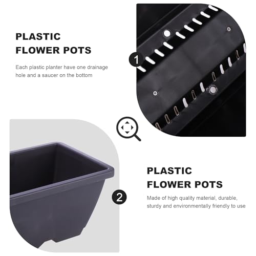 ERINGOGO Rectangular Garden Planter 19.68 Inch Plastic Plant Pot with Drainage Hole and Saucer for Indoor Outdoor Use Balcony Patio Herb Vegetable Container