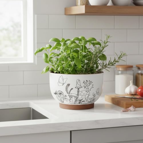 Terracotta Pots, 8+6 Inch Plant Pots, 2 Pcs with Drainage Holes - color: Cottage, size: 8+6 Inch