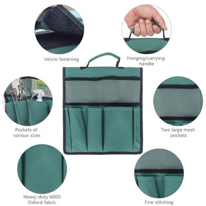 Gonetre Garden Tool Bag for Garden Kneeler, 600D Oxford Fabric Large Capacity Pouch Bag Multiple Storage Pockets Organizer for Outdoor Gardening Kneeling Stool 11.8"x7.5"