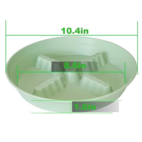 4 Pack Plant Saucer 10 inch, 8 12 14 17 inch, Plant Stand Plastic Plant Saucers for Indoors Outdoor, Heavy Duty Flower Plant Risers for Inside Pots, Pot Saucers for Plants, Grow Bags Saucers - color: Light_Green, size: 10"-4 Pack