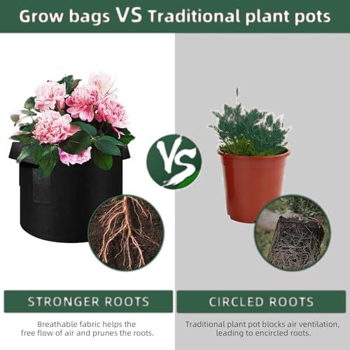 10 Gallon Grow Bags, Black Fabric Pots with Handles(10 Pack) - color: 10 Pack
