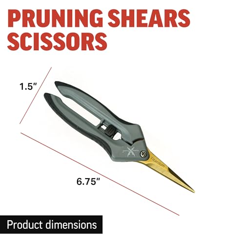 Piranha Pruner Trimming Scissors Garden Shears, Plant Trimmers, Gardening Hand Tools, Straight Titanium Blade