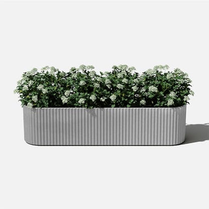 Veradek Demi Series Window Box Planter - Round Outdoor Planter - color: Gray, size: 36 inch