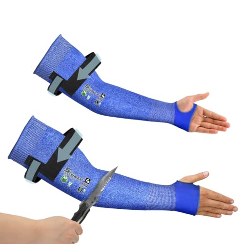 Schwer 10 Pairs 18in A6 Cut Resistant Arm Sleeves for Gardening, S902 - color: Blue, size: 18 In-10 Pairs