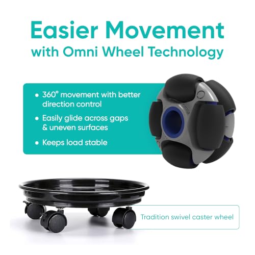 Omnia Plant Glider: Plant Caddy - 11.8In, 200lb Capacity - Off-White