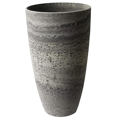 Algreen Products Vase Planter - Drainage Hole - 12 x 12 x 20.5 in - Resin - color: Marble, size: 1 Pack