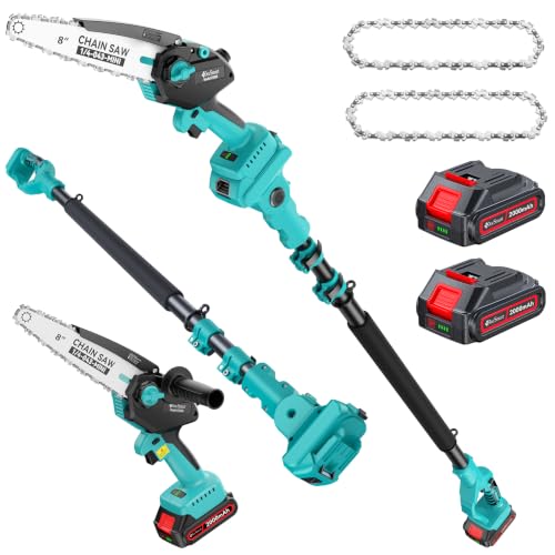 8" Electric Pole Saws for Tree Trimming, 1000W Brushless Motor - color: Dark Blue