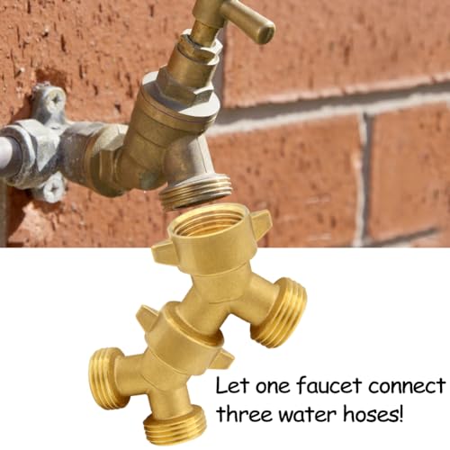 Uenede Brass Garden Hose Splitter 3/4" GHT Swivel Y Connector, 2PCS - style: Splitter