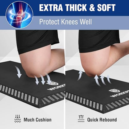 WORKPRO Extra Thick Kneeling Pad, Soft NBR Foam Knee Cushioning for Knees - color: Black