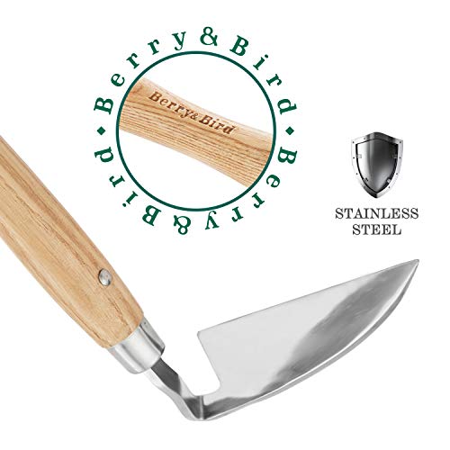 Garden Hand Hoe, Stainless Steel Gardening Sickle Weeder Tool - size: 14.57'' Japanese Weeder