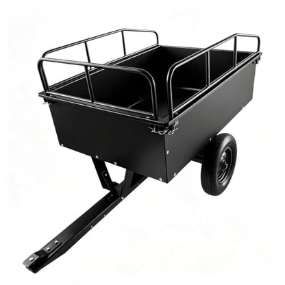771 LBS Steel ATV Utility Dump Trailer, 20 Cu Ft Heavy Duty Garden Dump Cart with Quick Dump, Removable Tailgate & Raised Side Rails, Tow Behind Garden Cart for Lawn Mower Tractor