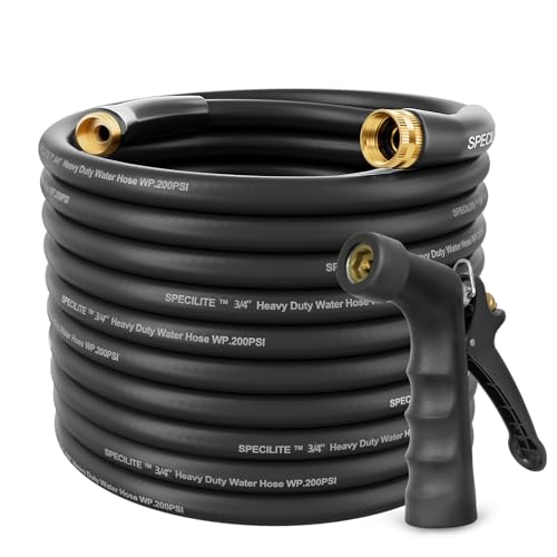 SPECILITE 3/4" Hot/Cold Garden Water Hose 150 ft, -50℉-158℉, Black - size: 3/4in x 150ft