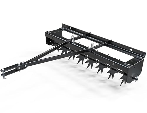 YINTATECH 48" Lawn Aerator Tow Behind with Universal Hitch for spike Aerator, Black