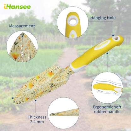 Yellow Garden Tools Set 10 Pieces, Gardening Gifts for Women - color: yellow