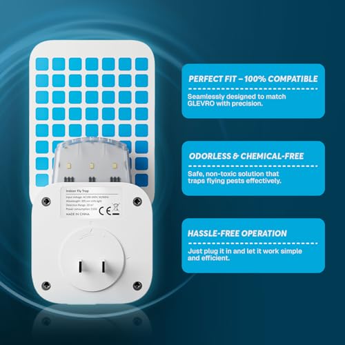 Glevro® 5 Adhesive Cartridges Fruit Fly Traps for Indoors - Plug in Fly Trap Indoor - Gnat Traps – Bug Light Trap Indoor – Flying Insect Traps Indoors - style: 5 Refill